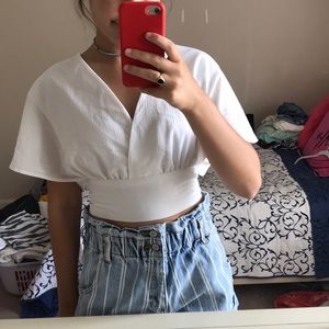 white crop top